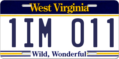 WV license plate 1IM011