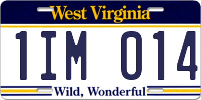 WV license plate 1IM014
