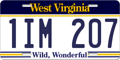 WV license plate 1IM207