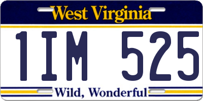 WV license plate 1IM525