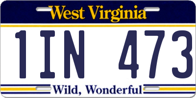 WV license plate 1IN473