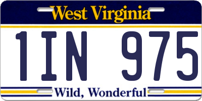 WV license plate 1IN975