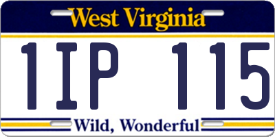 WV license plate 1IP115