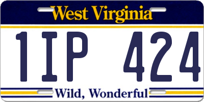 WV license plate 1IP424