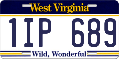WV license plate 1IP689