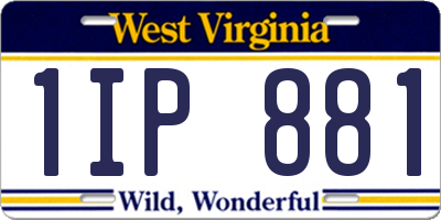 WV license plate 1IP881