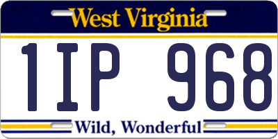 WV license plate 1IP968