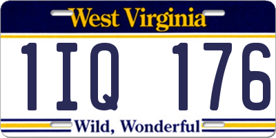 WV license plate 1IQ176