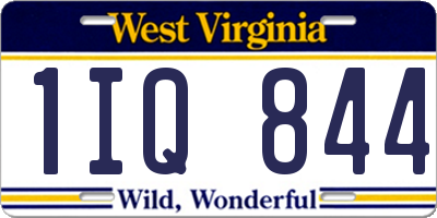 WV license plate 1IQ844