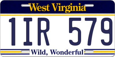 WV license plate 1IR579