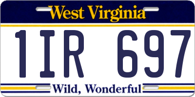 WV license plate 1IR697