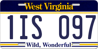 WV license plate 1IS097