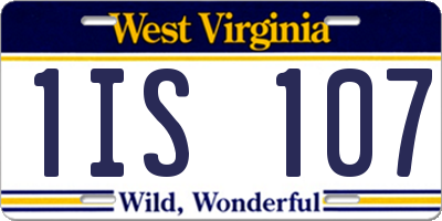 WV license plate 1IS107