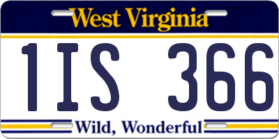 WV license plate 1IS366