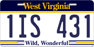 WV license plate 1IS431