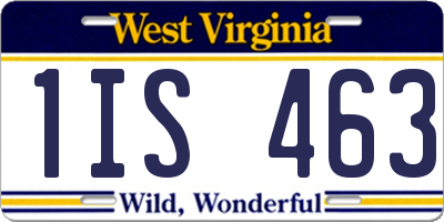 WV license plate 1IS463