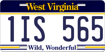 WV license plate 1IS565