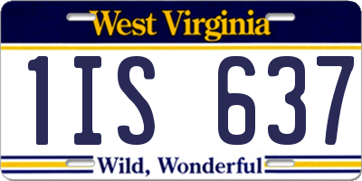 WV license plate 1IS637