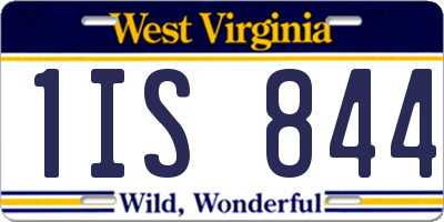 WV license plate 1IS844