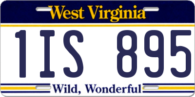 WV license plate 1IS895