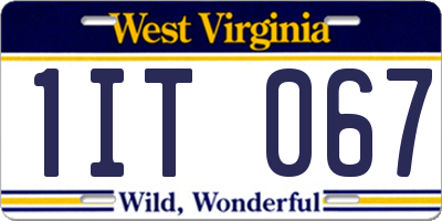 WV license plate 1IT067