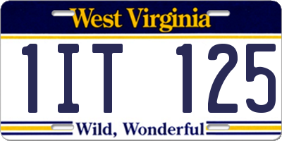 WV license plate 1IT125
