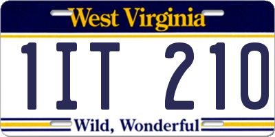 WV license plate 1IT210