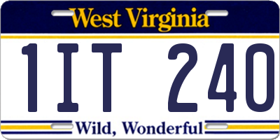 WV license plate 1IT240