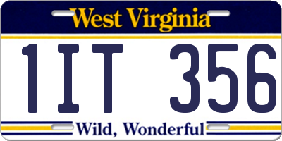 WV license plate 1IT356