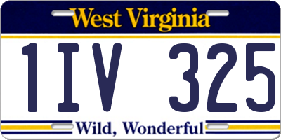 WV license plate 1IV325