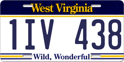 WV license plate 1IV438