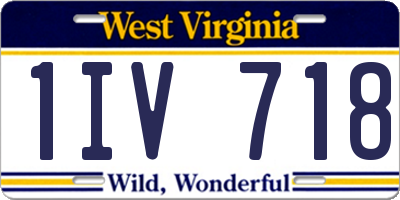 WV license plate 1IV718