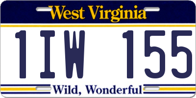 WV license plate 1IW155
