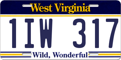 WV license plate 1IW317