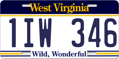 WV license plate 1IW346