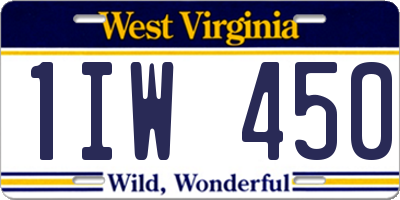 WV license plate 1IW450