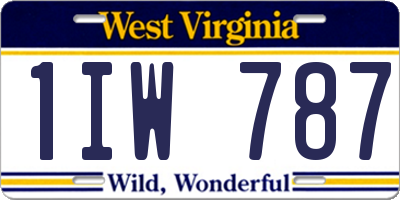 WV license plate 1IW787