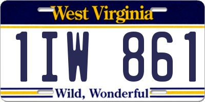 WV license plate 1IW861