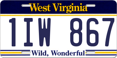 WV license plate 1IW867