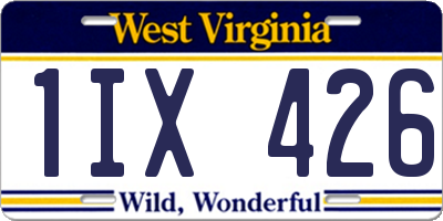 WV license plate 1IX426