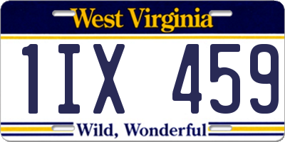WV license plate 1IX459
