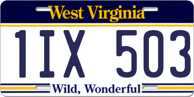 WV license plate 1IX503