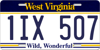 WV license plate 1IX507