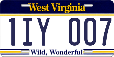 WV license plate 1IY007