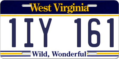 WV license plate 1IY161