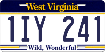WV license plate 1IY241