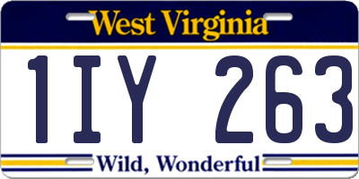 WV license plate 1IY263