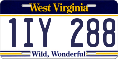 WV license plate 1IY288