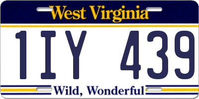 WV license plate 1IY439