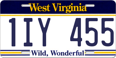WV license plate 1IY455